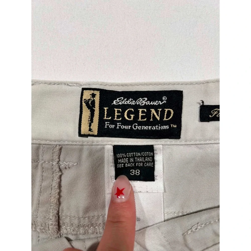 Eddie Bauer Legend Field Shorts Mens 38 Khaki Cotton Canvas Cargo Utility Tan